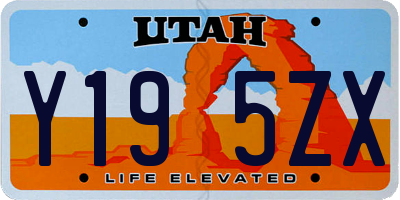 UT license plate Y195ZX