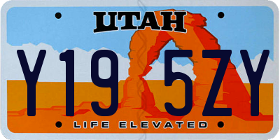 UT license plate Y195ZY
