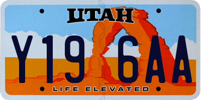 UT license plate Y196AA