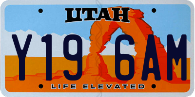 UT license plate Y196AM