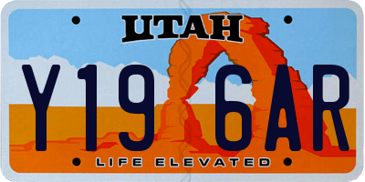 UT license plate Y196AR