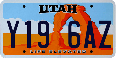 UT license plate Y196AZ