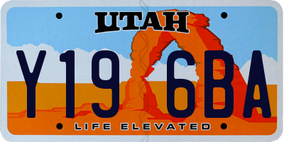 UT license plate Y196BA