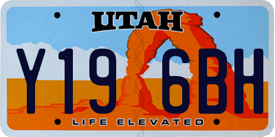 UT license plate Y196BH