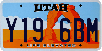UT license plate Y196BM