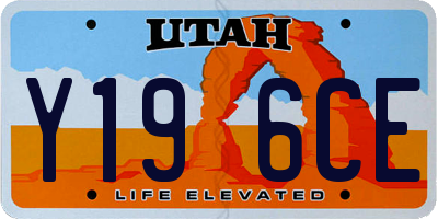 UT license plate Y196CE