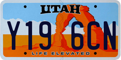 UT license plate Y196CN