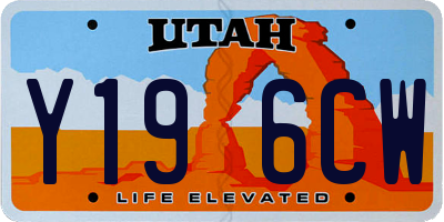 UT license plate Y196CW