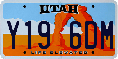 UT license plate Y196DM