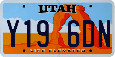 UT license plate Y196DN