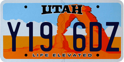 UT license plate Y196DZ