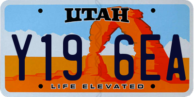 UT license plate Y196EA