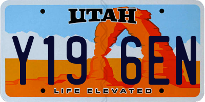 UT license plate Y196EN