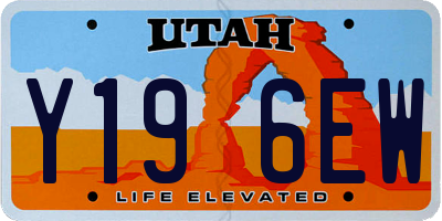 UT license plate Y196EW