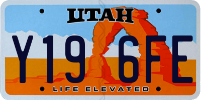 UT license plate Y196FE