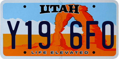 UT license plate Y196FO