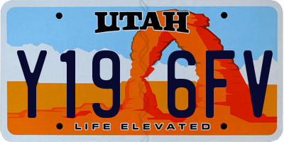 UT license plate Y196FV