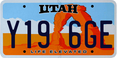 UT license plate Y196GE