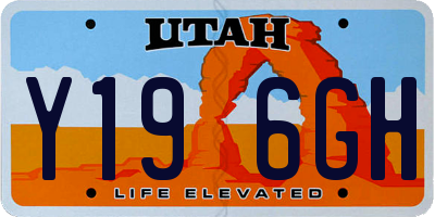 UT license plate Y196GH