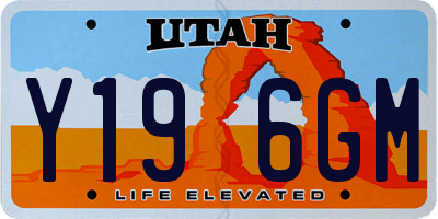 UT license plate Y196GM