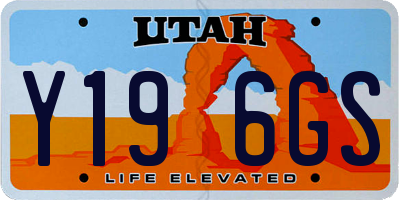 UT license plate Y196GS