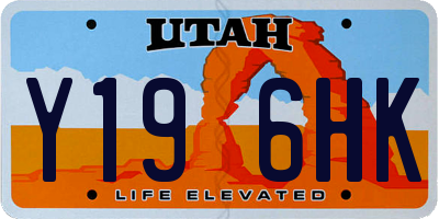 UT license plate Y196HK