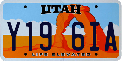 UT license plate Y196IA
