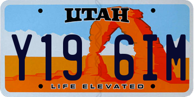 UT license plate Y196IM
