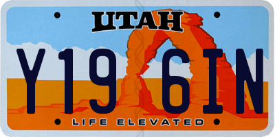 UT license plate Y196IN