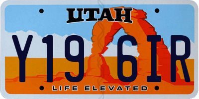 UT license plate Y196IR