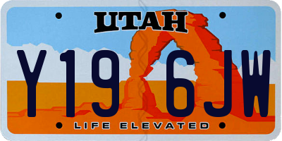 UT license plate Y196JW