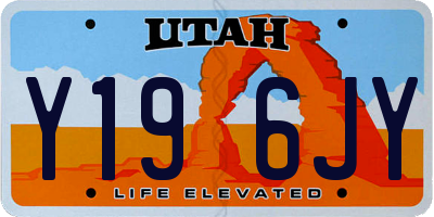 UT license plate Y196JY