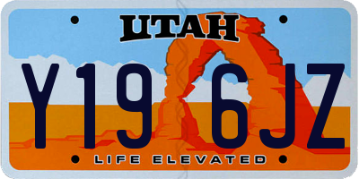 UT license plate Y196JZ