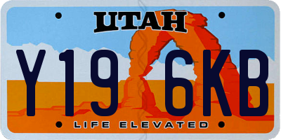 UT license plate Y196KB