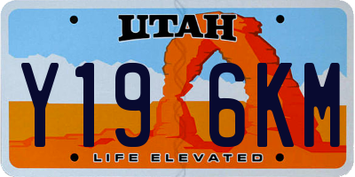UT license plate Y196KM