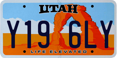 UT license plate Y196LY