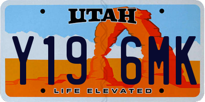 UT license plate Y196MK