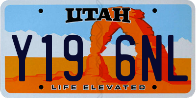 UT license plate Y196NL