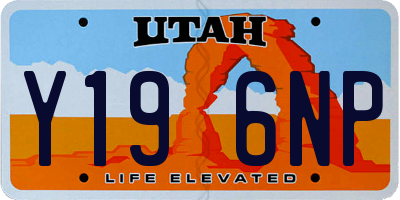UT license plate Y196NP
