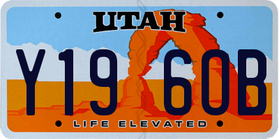 UT license plate Y196OB
