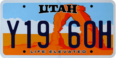 UT license plate Y196OH