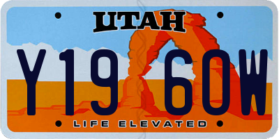 UT license plate Y196OW
