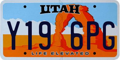 UT license plate Y196PG