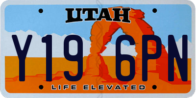 UT license plate Y196PN