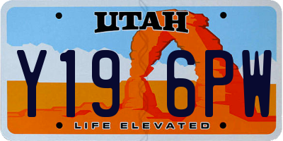 UT license plate Y196PW
