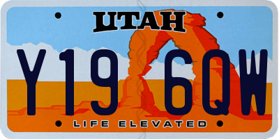 UT license plate Y196QW