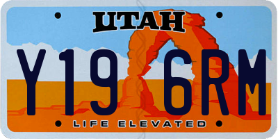 UT license plate Y196RM