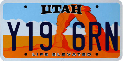 UT license plate Y196RN