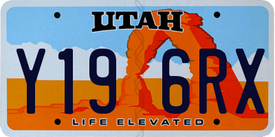 UT license plate Y196RX