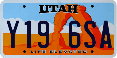 UT license plate Y196SA